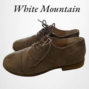 White Mountain Women's Gray Suede Oxford Tie Shoes 9